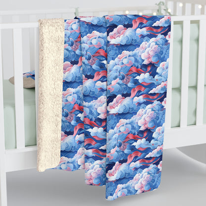 Azure Kumo Flow Fleece Blanket