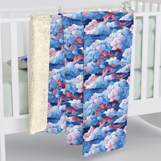 Azure Kumo Flow Fleece Blanket