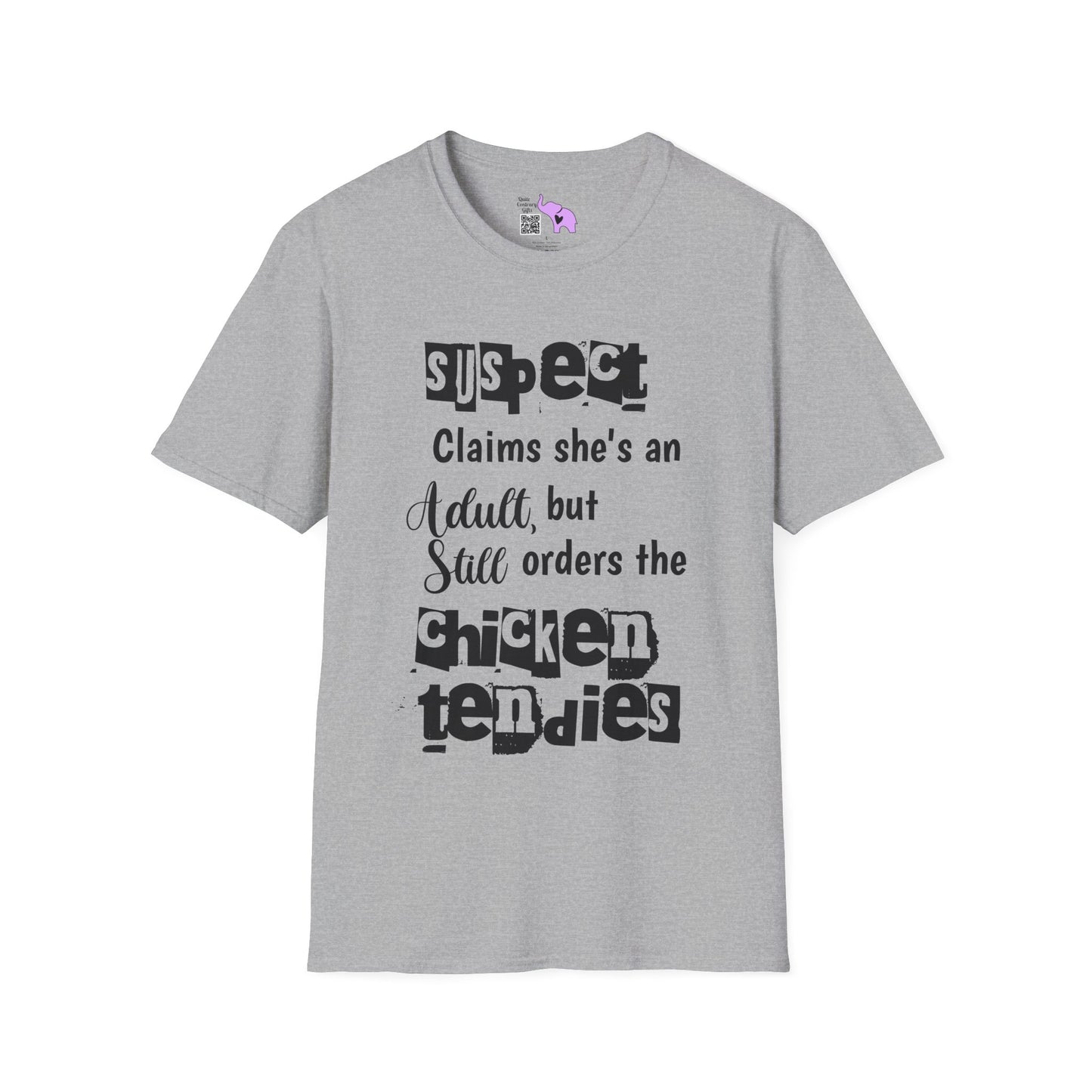 Suspect Claims She's An Adult But Still Orders The Chicken Tendies Adult T-shirt