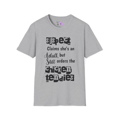 Suspect Claims She's An Adult But Still Orders The Chicken Tendies Adult T-shirt