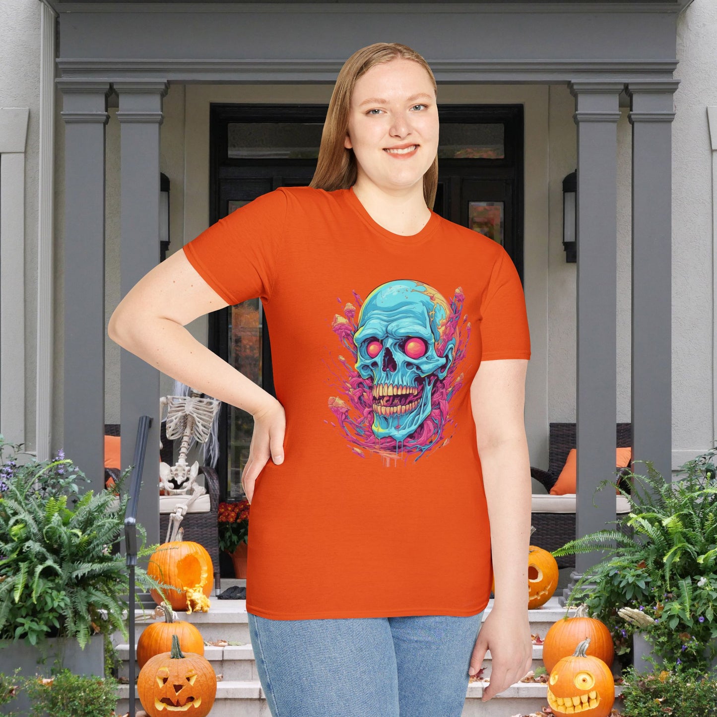 Psycho Skull Adult T-shirt