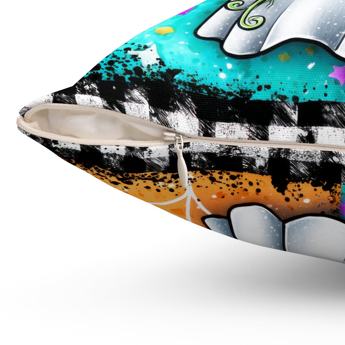 Ghostly Stitches Throw Pillow