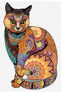 Colorful Cat Wooden Puzzle Collection