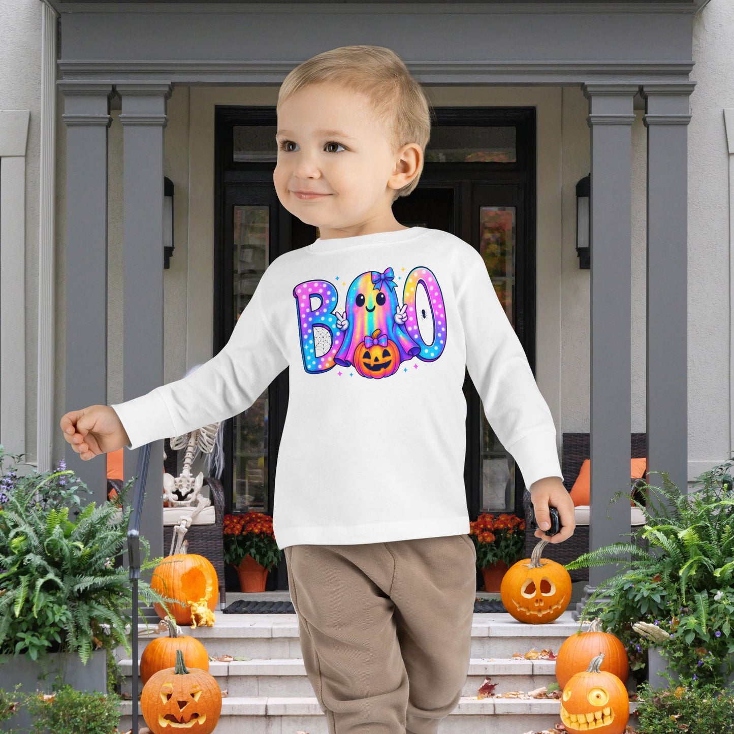 Pastel Boo Toddler Long Sleeve Tee
