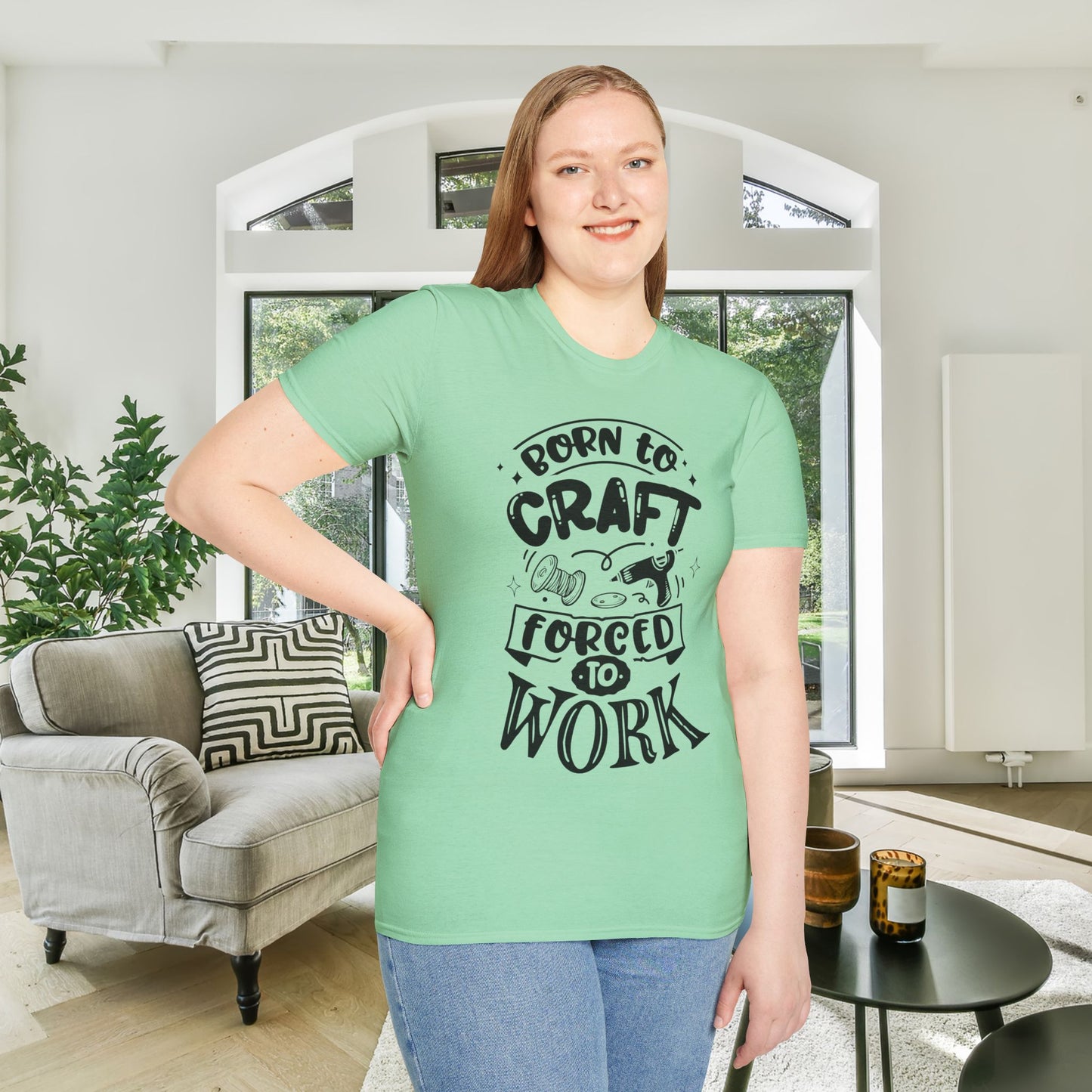 Born To Craft Forced To Work Adult T-shirt