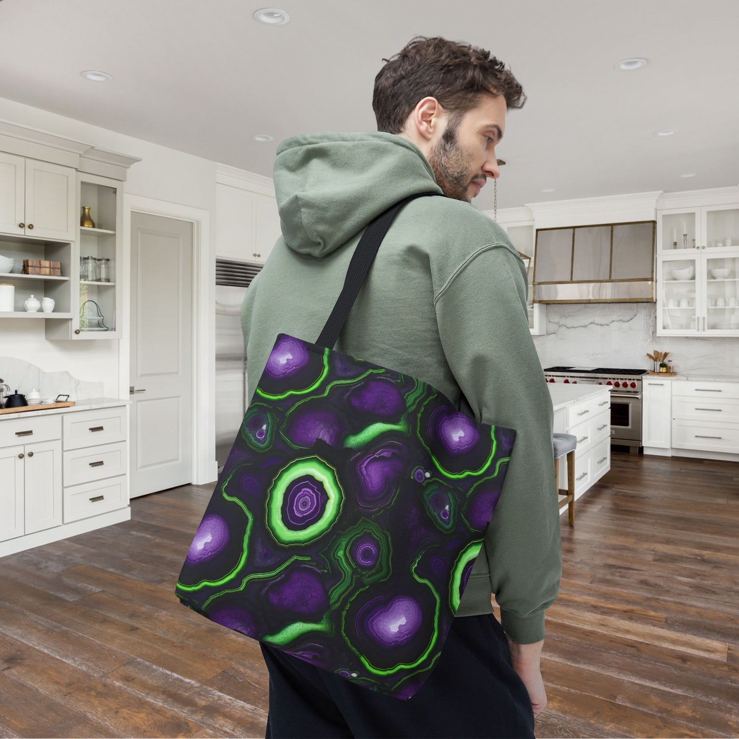 Amethyst & Lime Fracture Canvas Tote Bag