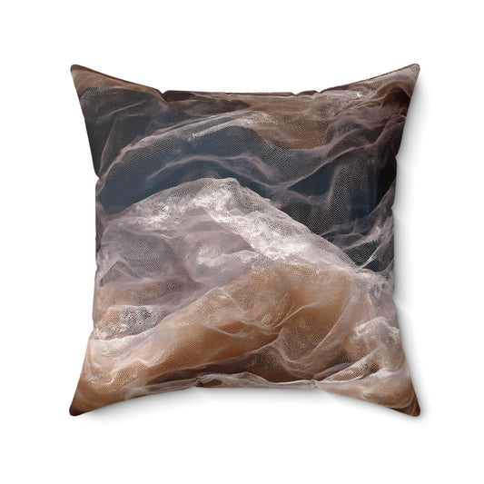 Dawnveil Sheer & Lace Throw Pillow