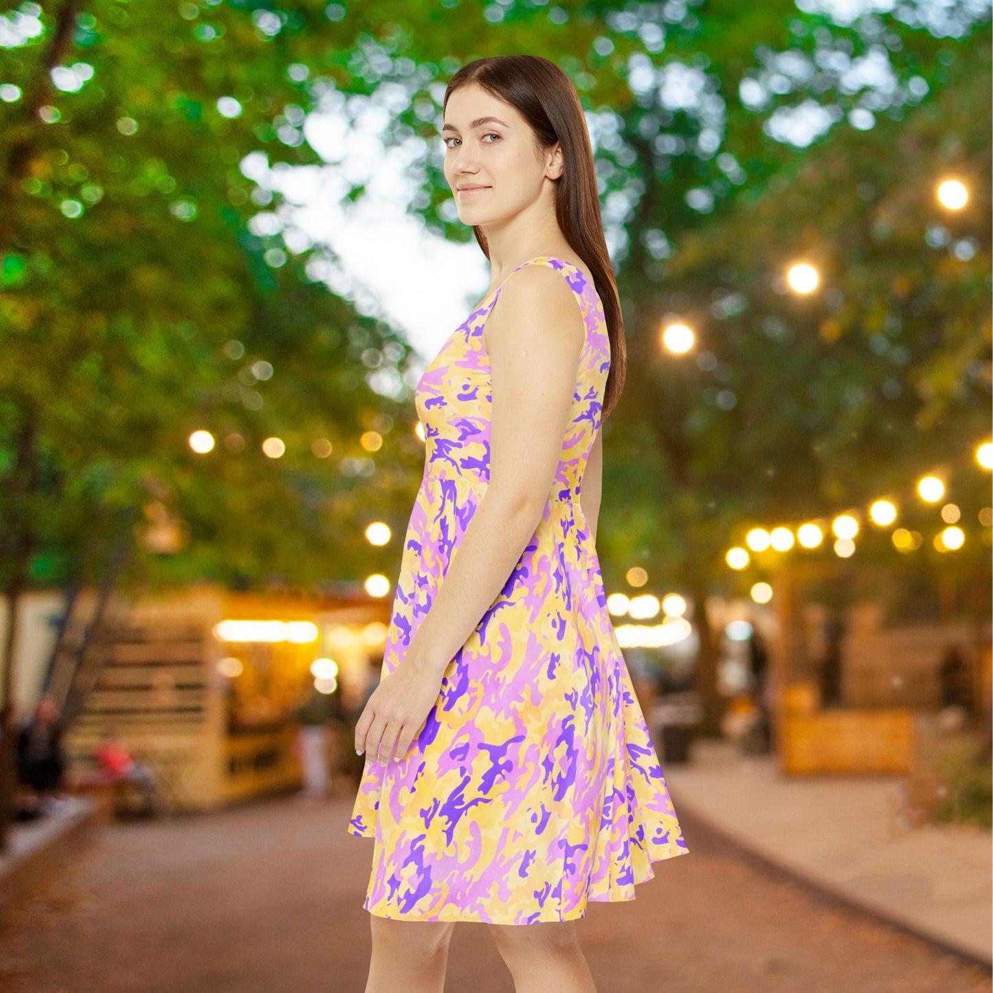 Peach Sorbet Camo Women's Skater Dress