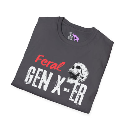 Feral GenXer w/Skull Adult T-shirt