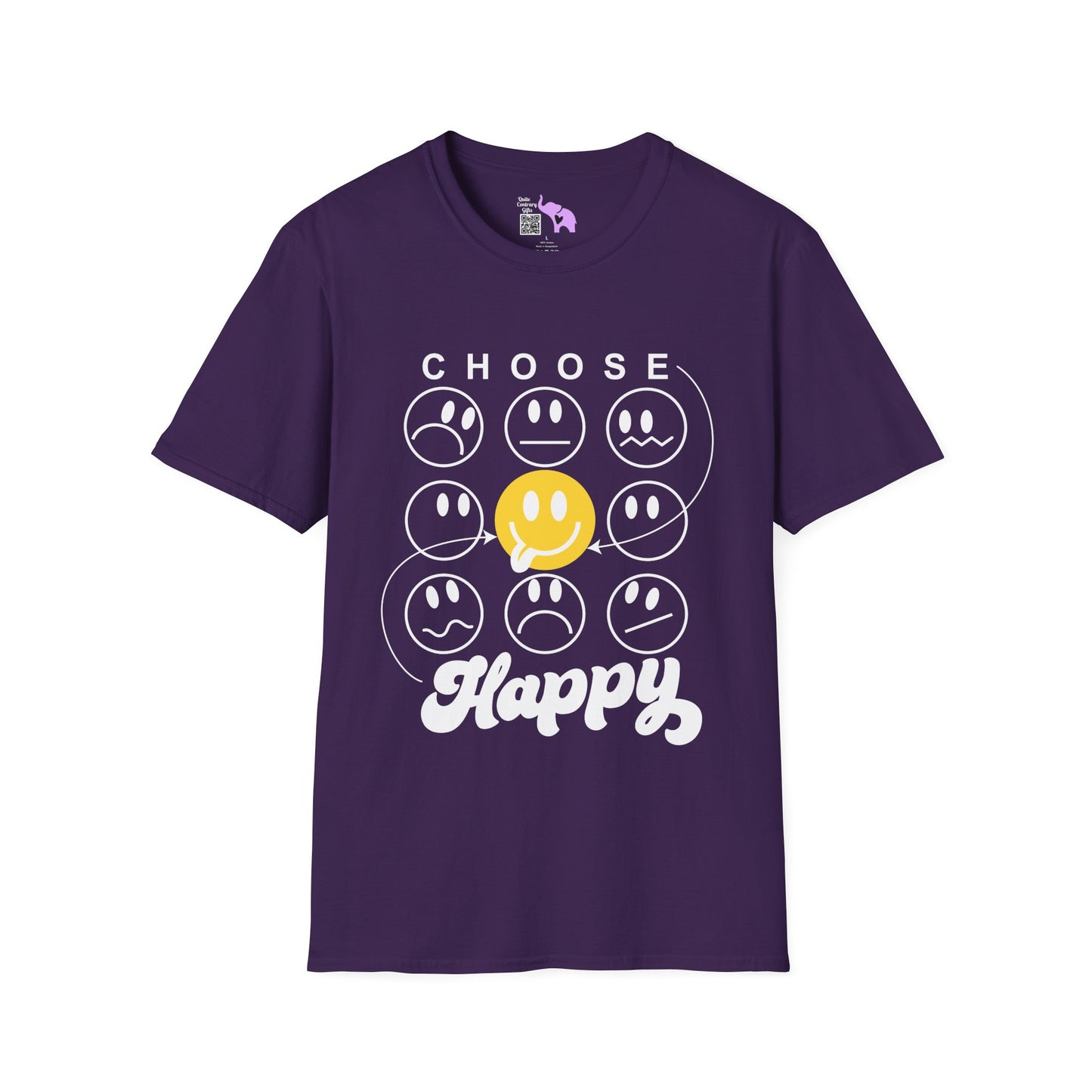 Choose Happy Smiley Faces Adult T-shirt