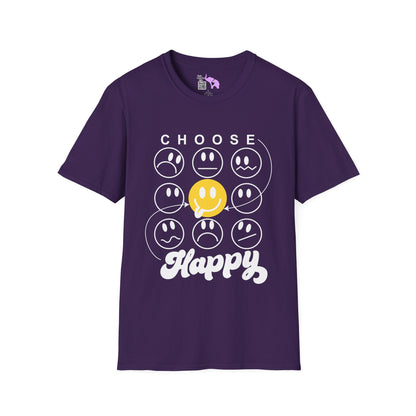 Choose Happy Smiley Faces Adult T-shirt