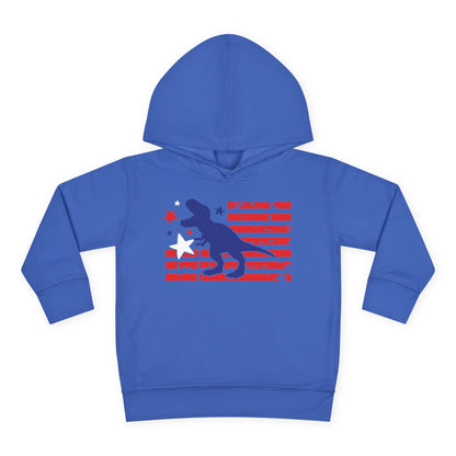 Distressed Patriotic T-Rex Toddler Hoodie
