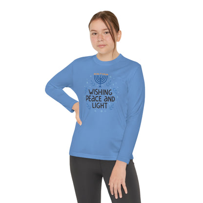 Hanukkah Wishing Peace & Light Youth Long Sleeve Tee