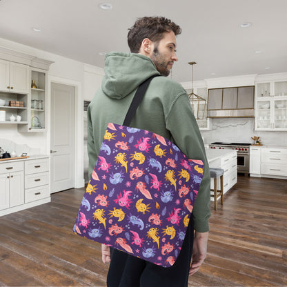 Axolotl Adventures Canvas Tote Bag