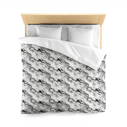 Frost Veil Marble Microfiber Duvet Cover