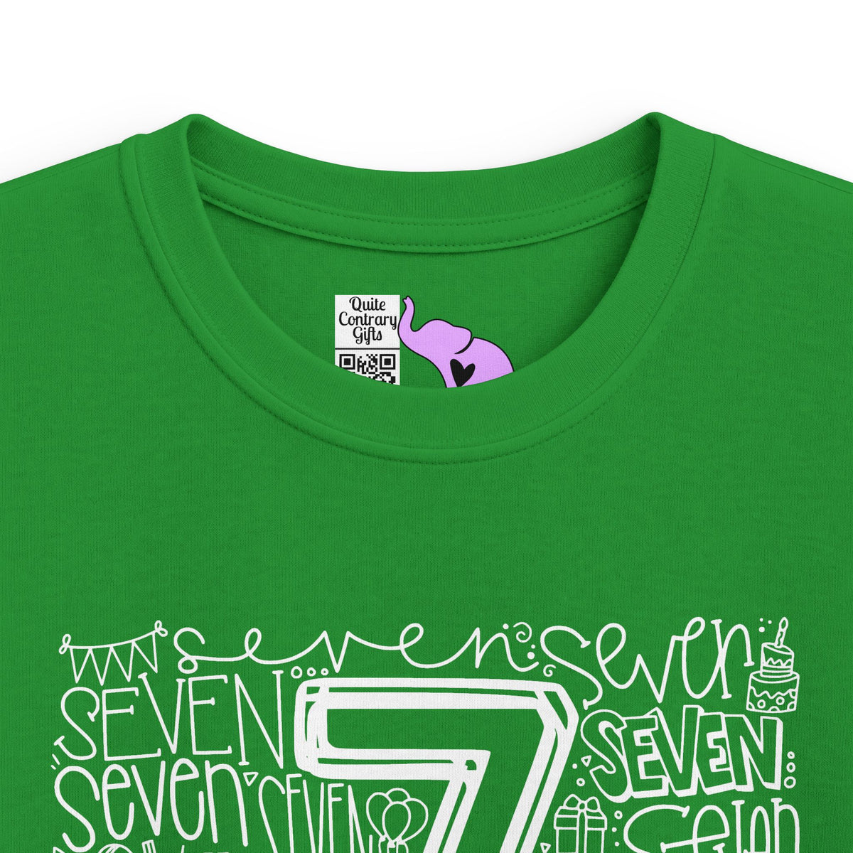 I Am Seven Typography Youth Softstyle Tee