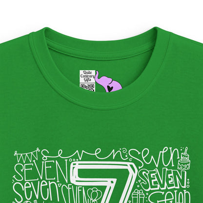 I Am Seven Typography Youth Softstyle Tee
