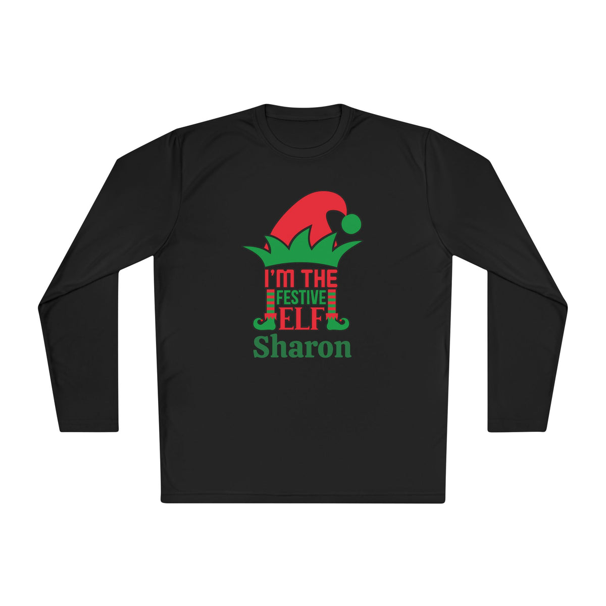 I'm The Festive Elf Personalized Adult Long Sleeve Tee