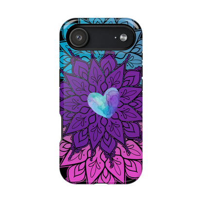 Colorful Mandala w/Heart MagSafe® Compatible Tough Case for iPhone