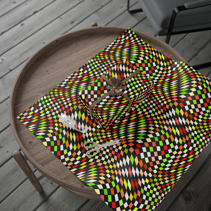 Warped Yellow/Green Checkered Wrapping Paper