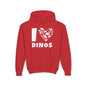 I Love Dinos (Dino Heart) Youth Heavy Blend Hoodie