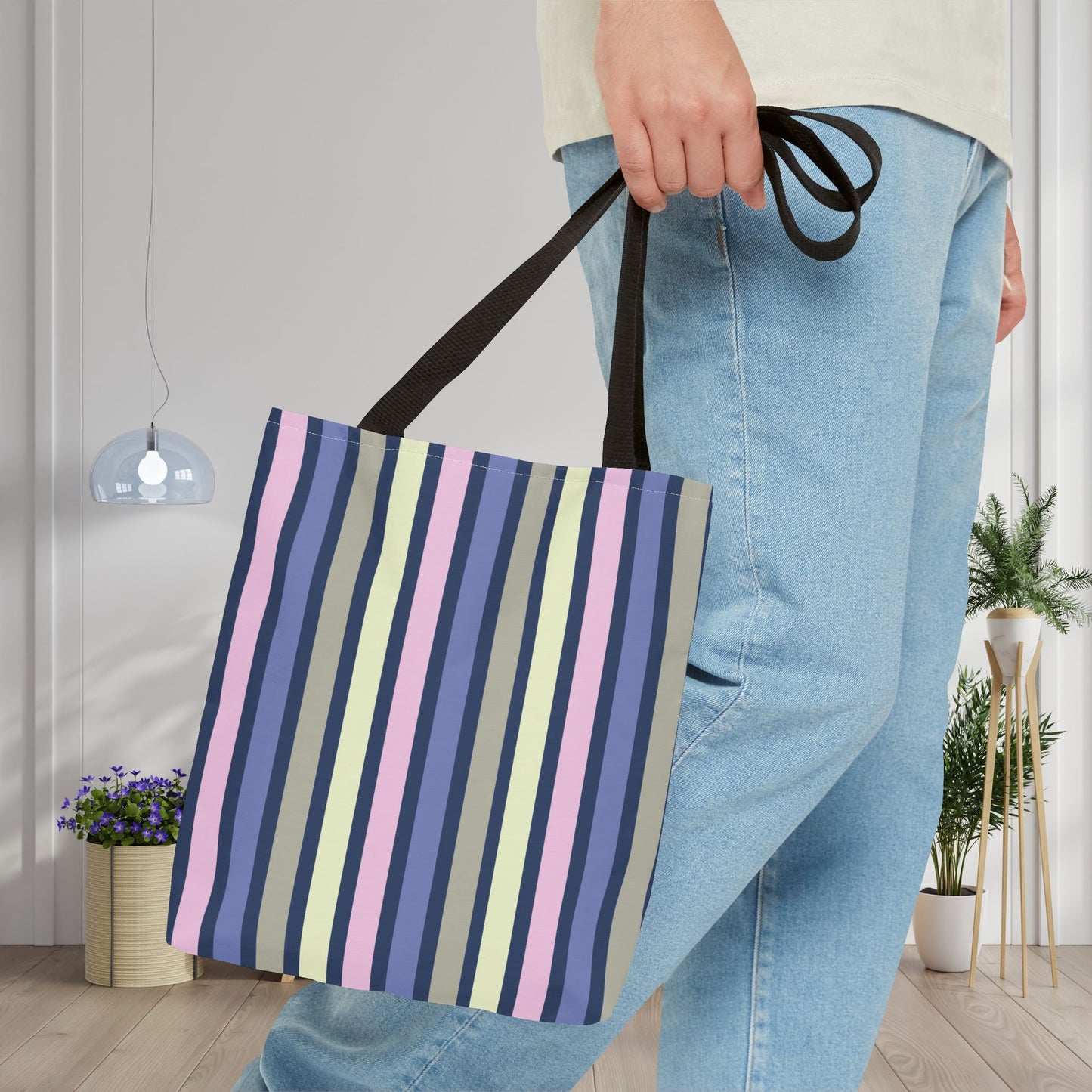 Earthy Stripes Canvas Tote Bag