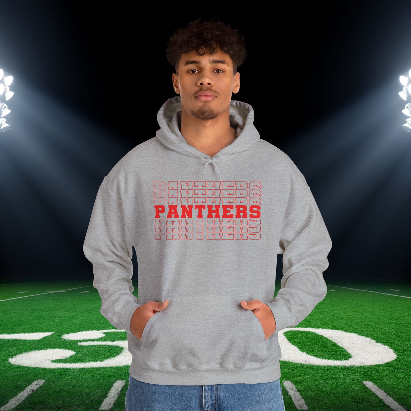 Panthers (Stacked) Adult Heavy Blend™ Hooded Sweatshirt
