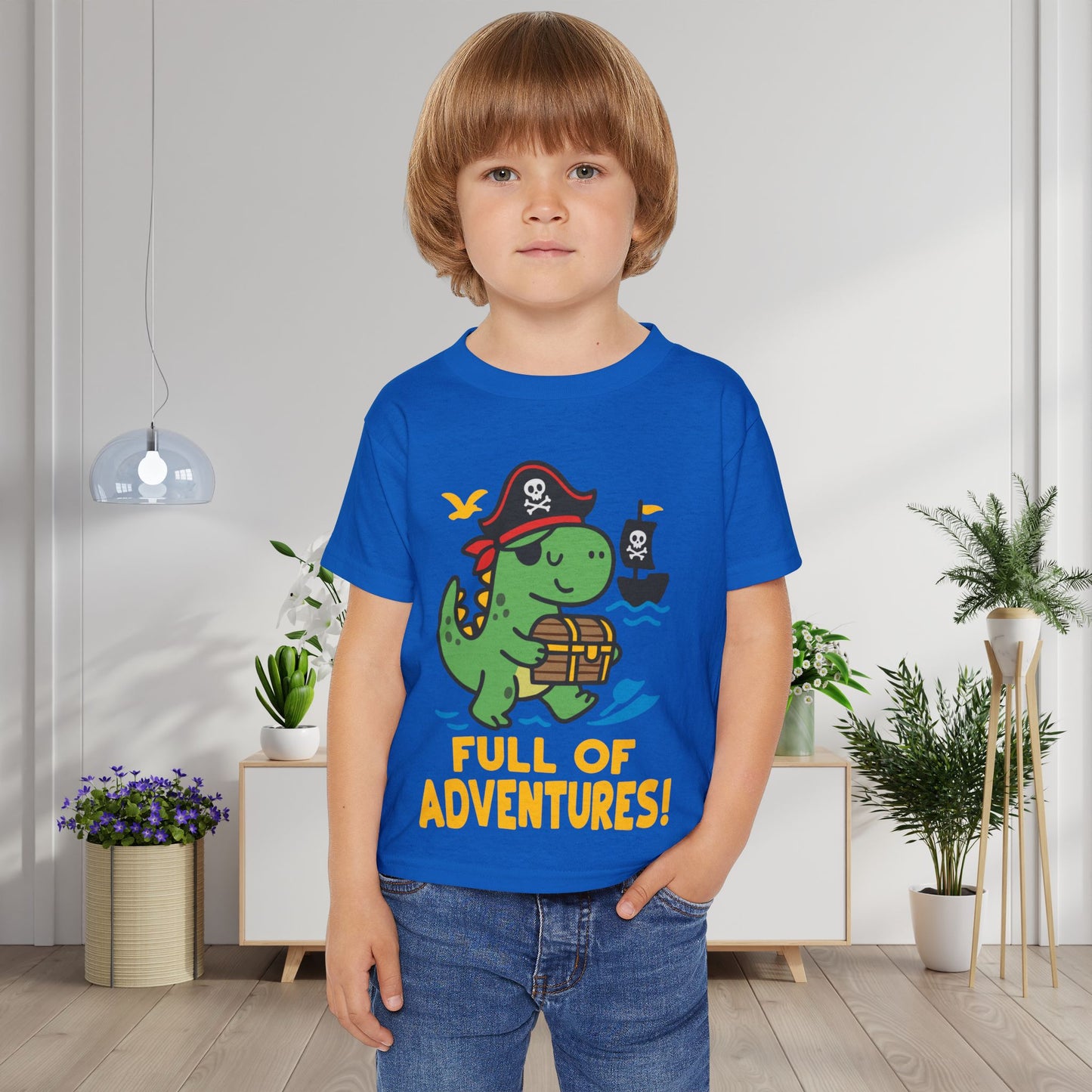 Full of Adventures (Dinosaur Pirate) Heavy Cotton™ Toddler T-shirt