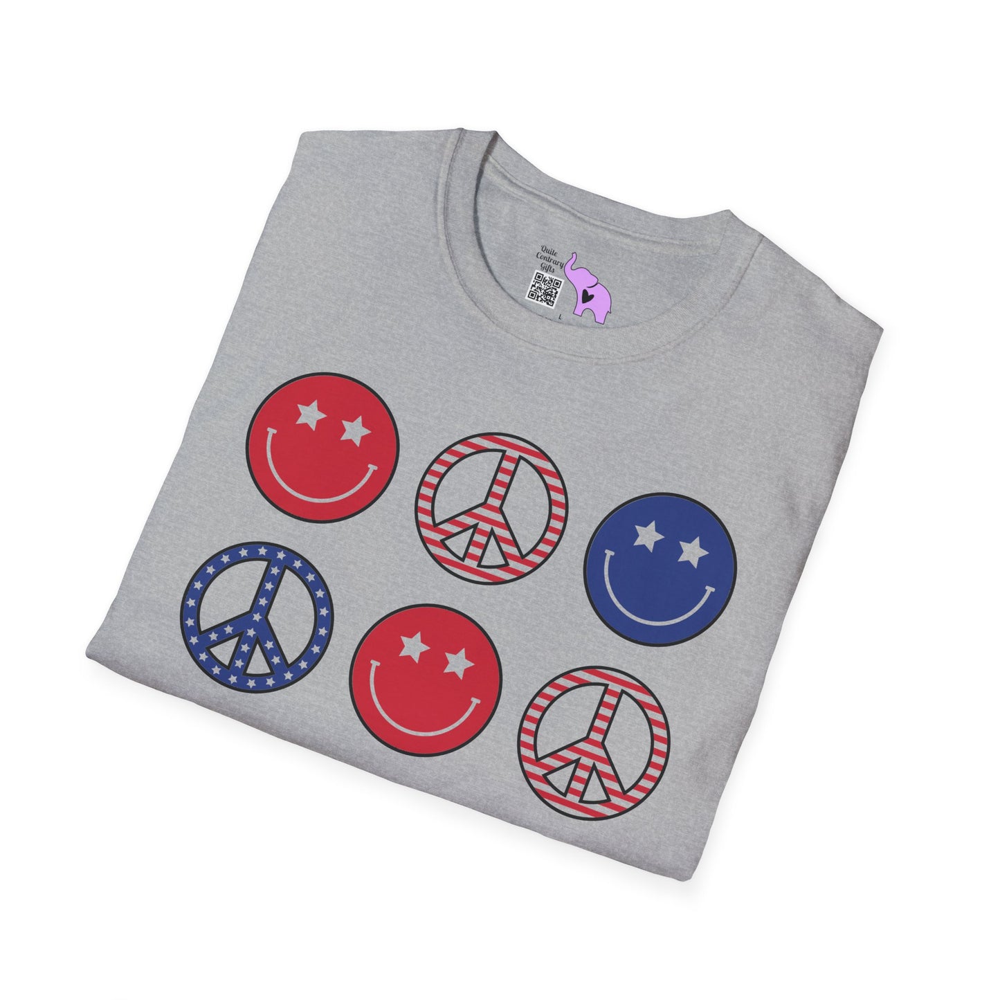 America Checkered Peace Signs Adult T-shirt