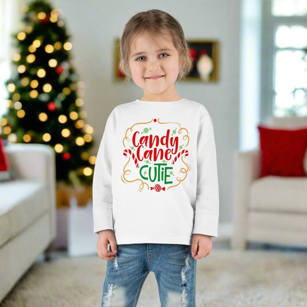 Candy Cane Cutie Toddler Long Sleeve Tee