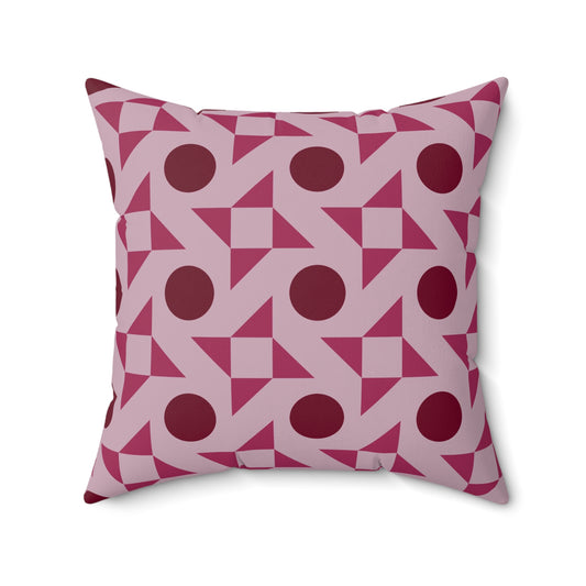 Crimson Pinwheels Throw Pillow