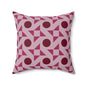 Crimson Pinwheels Throw Pillow