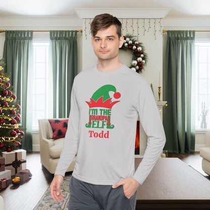 I'm The Grandpa Elf Personalized Adult Long Sleeve Tee