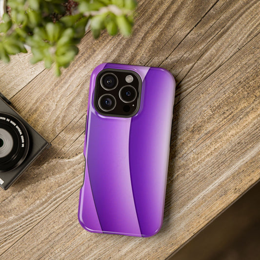 Purple Gradient Stripes MagSafe® Compatible Tough Case for iPhone
