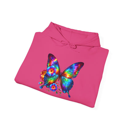 Floral Butterfly Heavy Blend™ Hooded Sweatshirt
