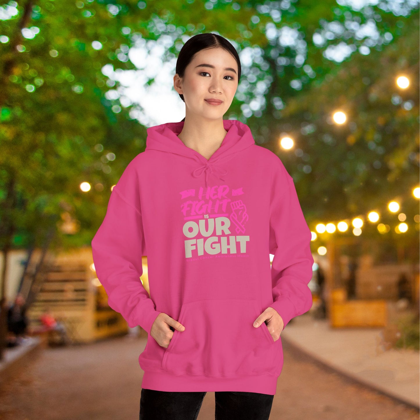 Her Fight is Our Fight Heavy Blend™ Hooded Sweatshirt
