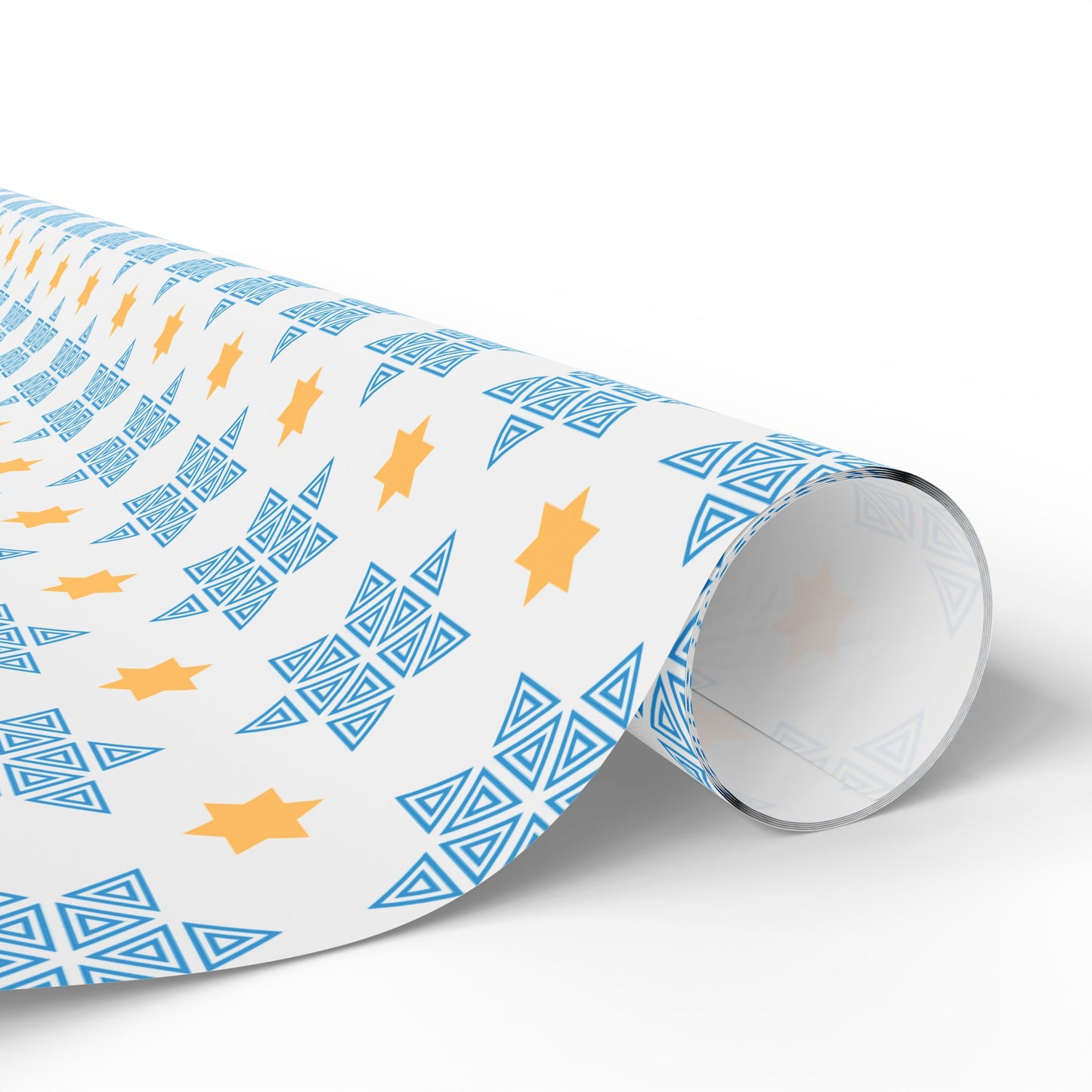 Blue/Gold Star of David Hanukkah Wrapping Paper
