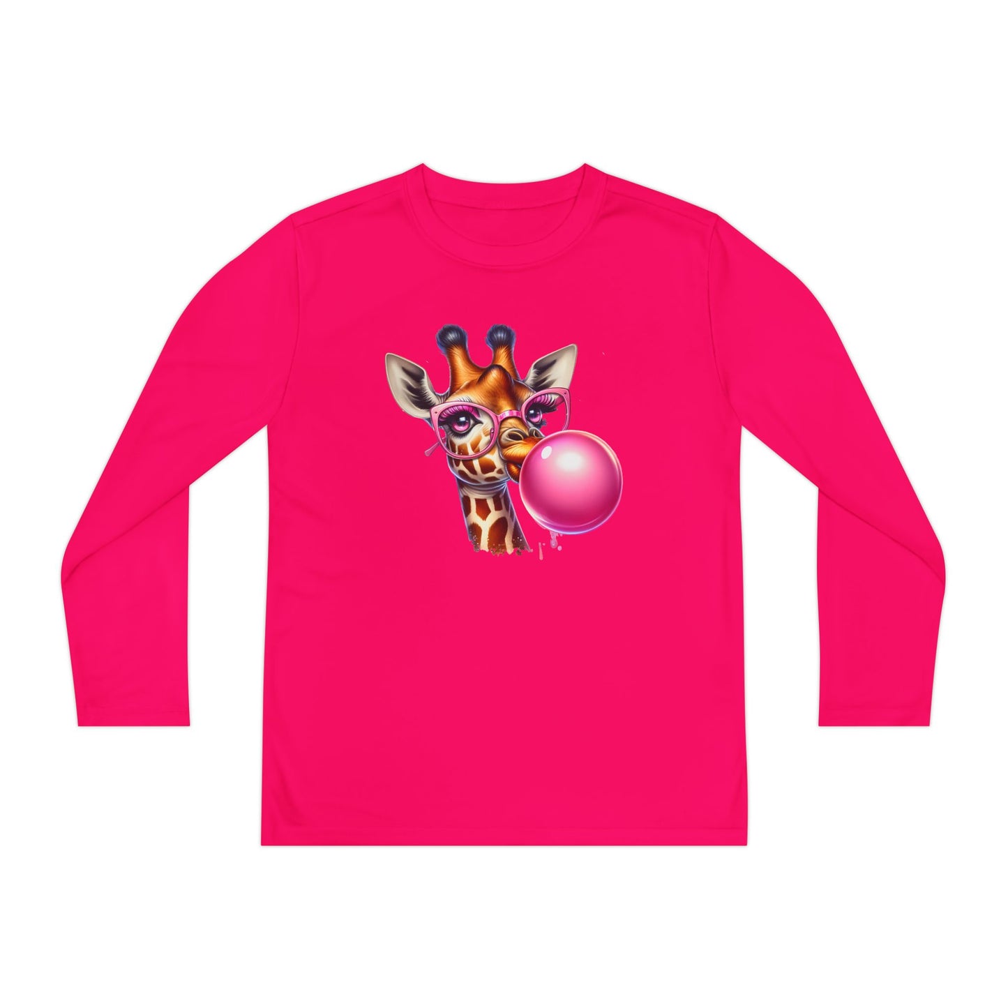 Girraffe Blowing Bubble Youth Long Sleeve Tee