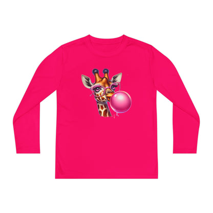 Girraffe Blowing Bubble Youth Long Sleeve Tee