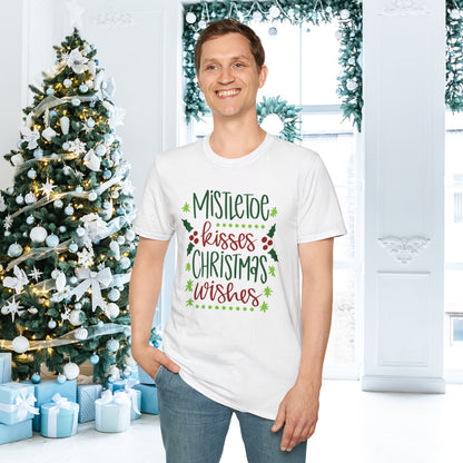 Mistletoe Kisses Christmas Wishes T-shirt