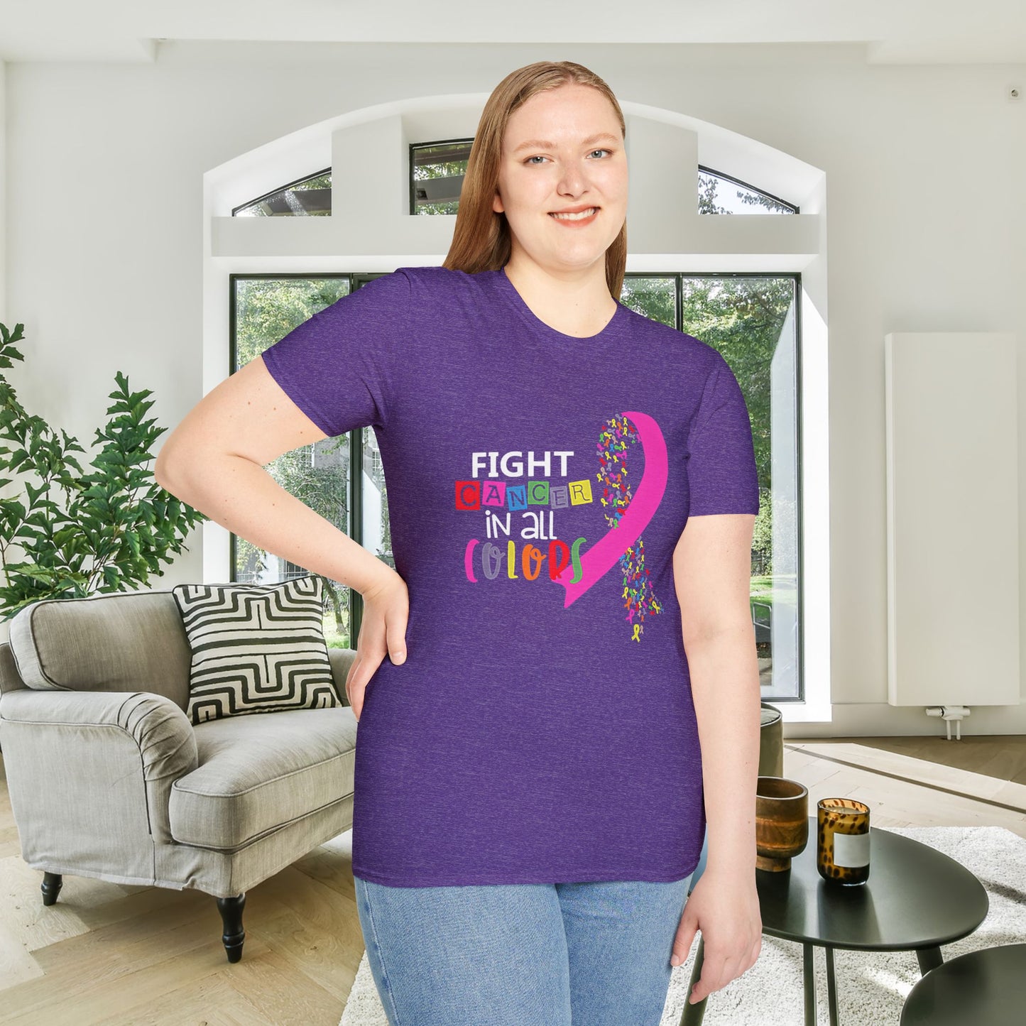 Fight Cancer All Colors 2 Adult T-shirt
