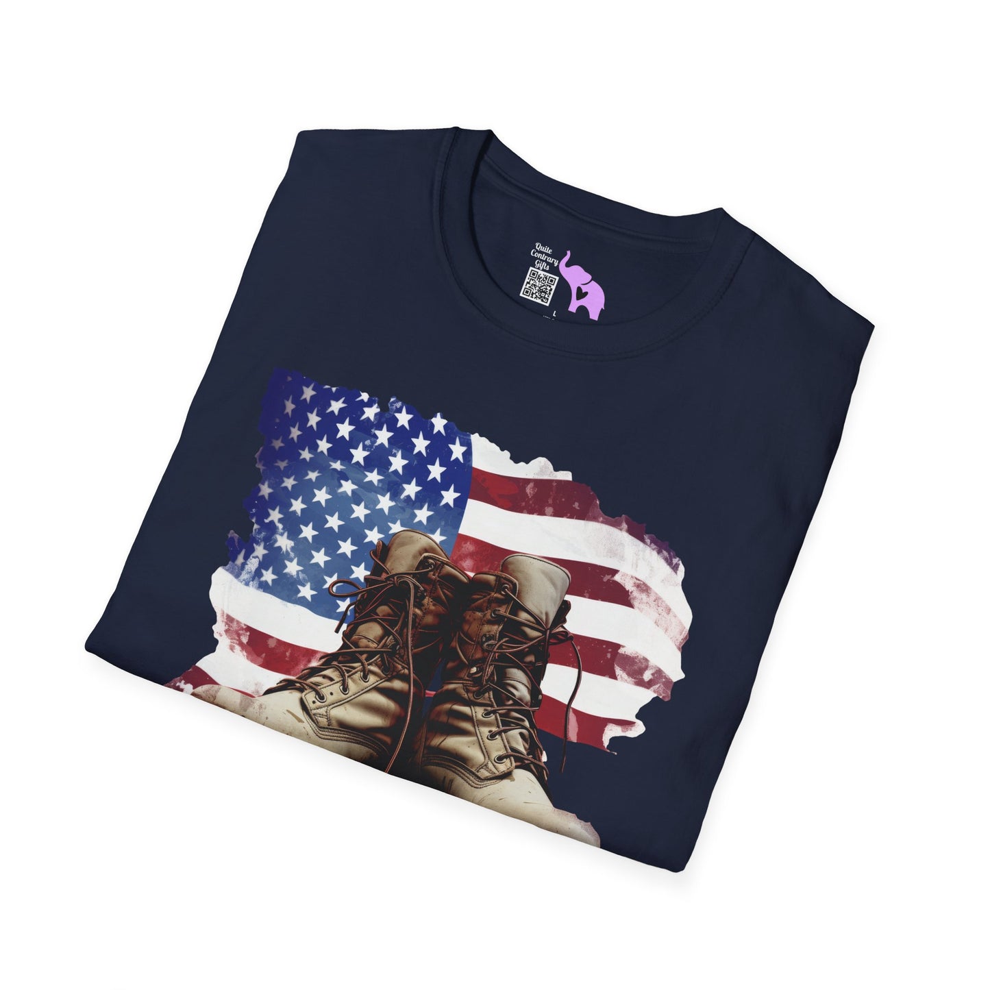 American Flag & Boots Adult T-shirt