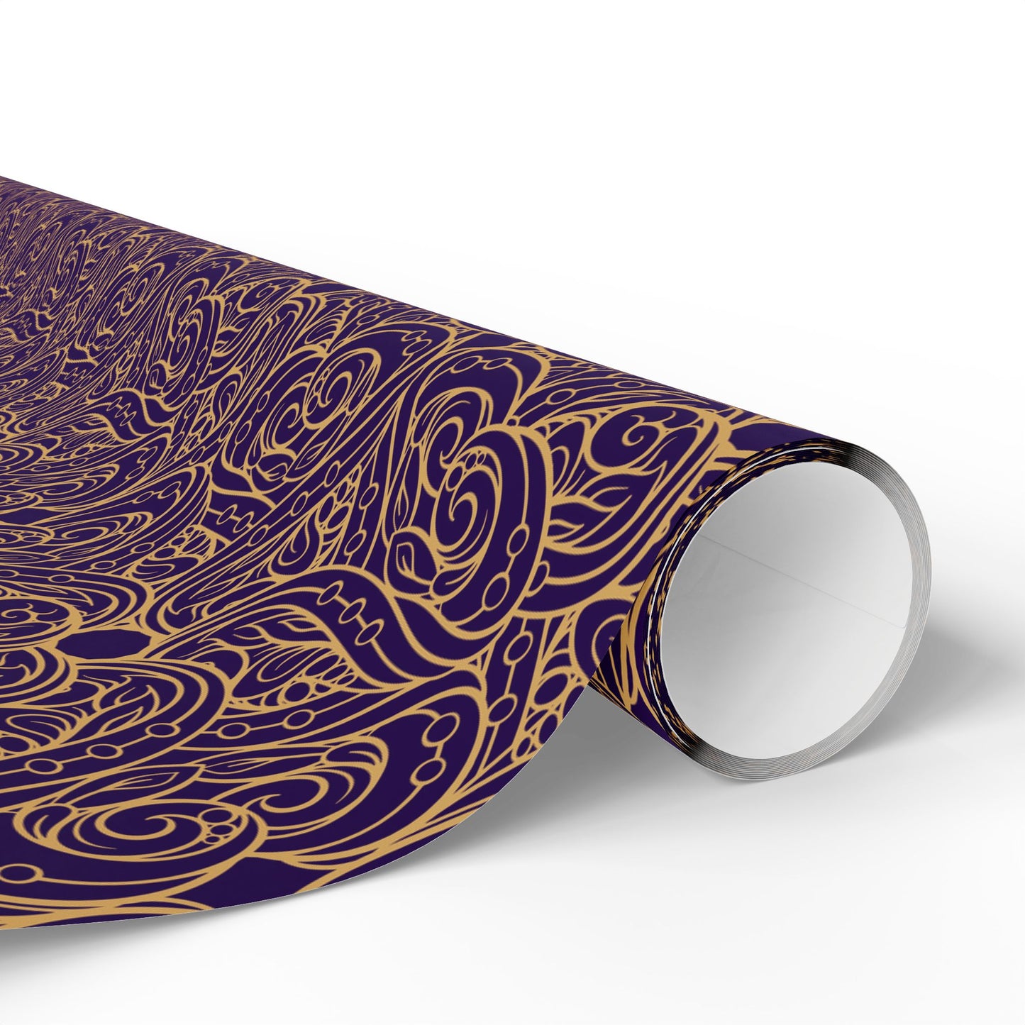 Golden Amethyst Radiance Mandala Wrapping Paper