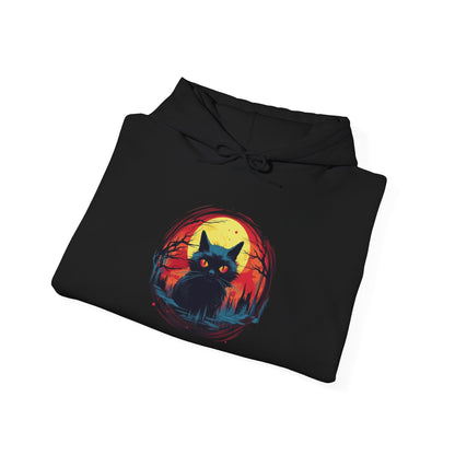 Creepy Black Cat 16 Heavy Blend™ Hooded Sweatshirt