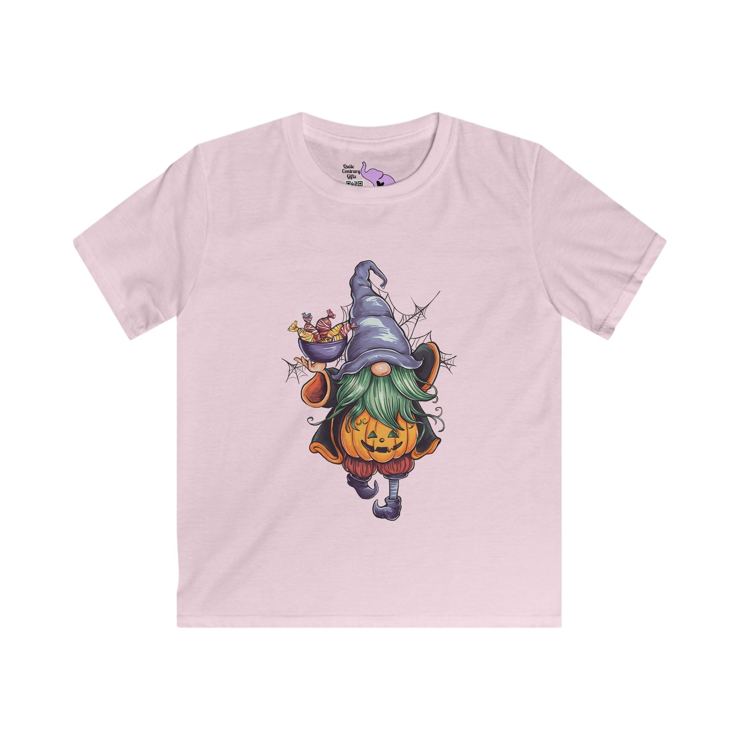 Cute Halloween Gnome Youth Softstyle Tee