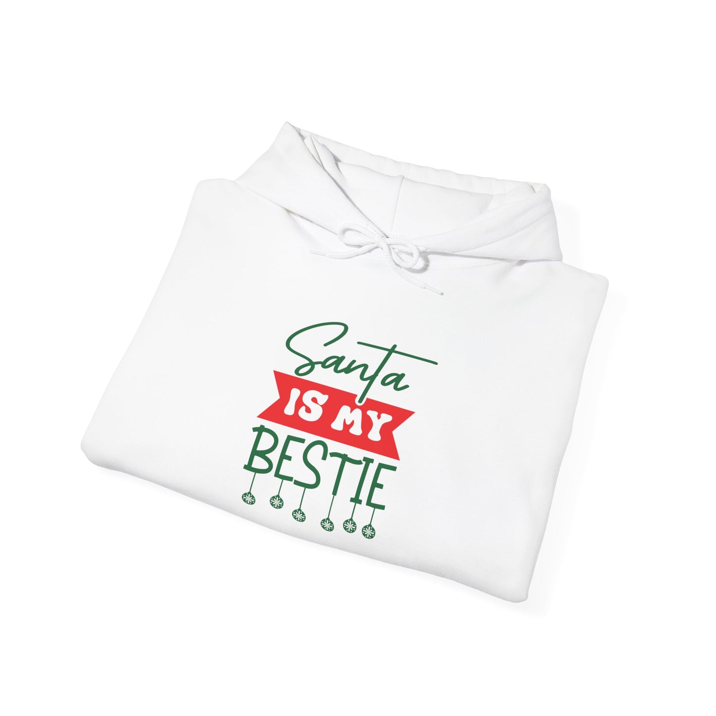 Santa Is My Bestie Adult Heavy Blend™ Hooded Sweatshirt