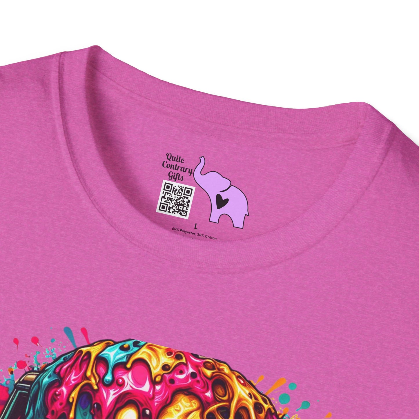 Colorful Skull & Car Adult T-shirt