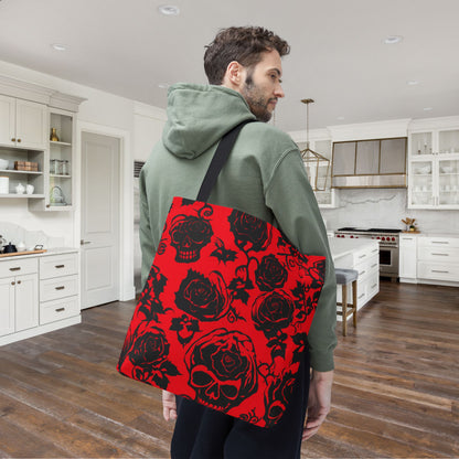 Crimson Masquerade Canvas Tote Bag