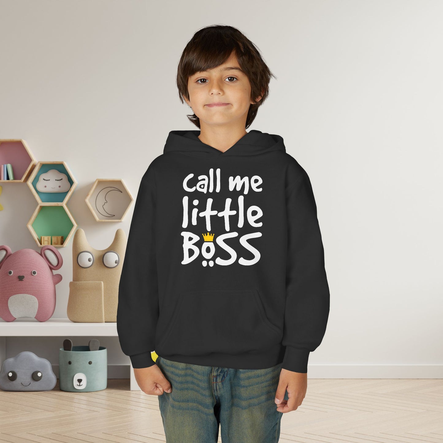 Call Me Little Boss Youth Heavy Blend Hoodie