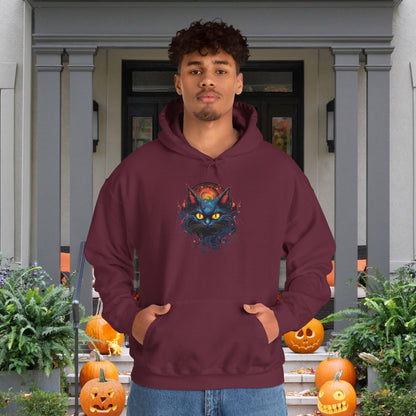 Creepy Black Cat 12 Heavy Blend™ Hooded Sweatshirt